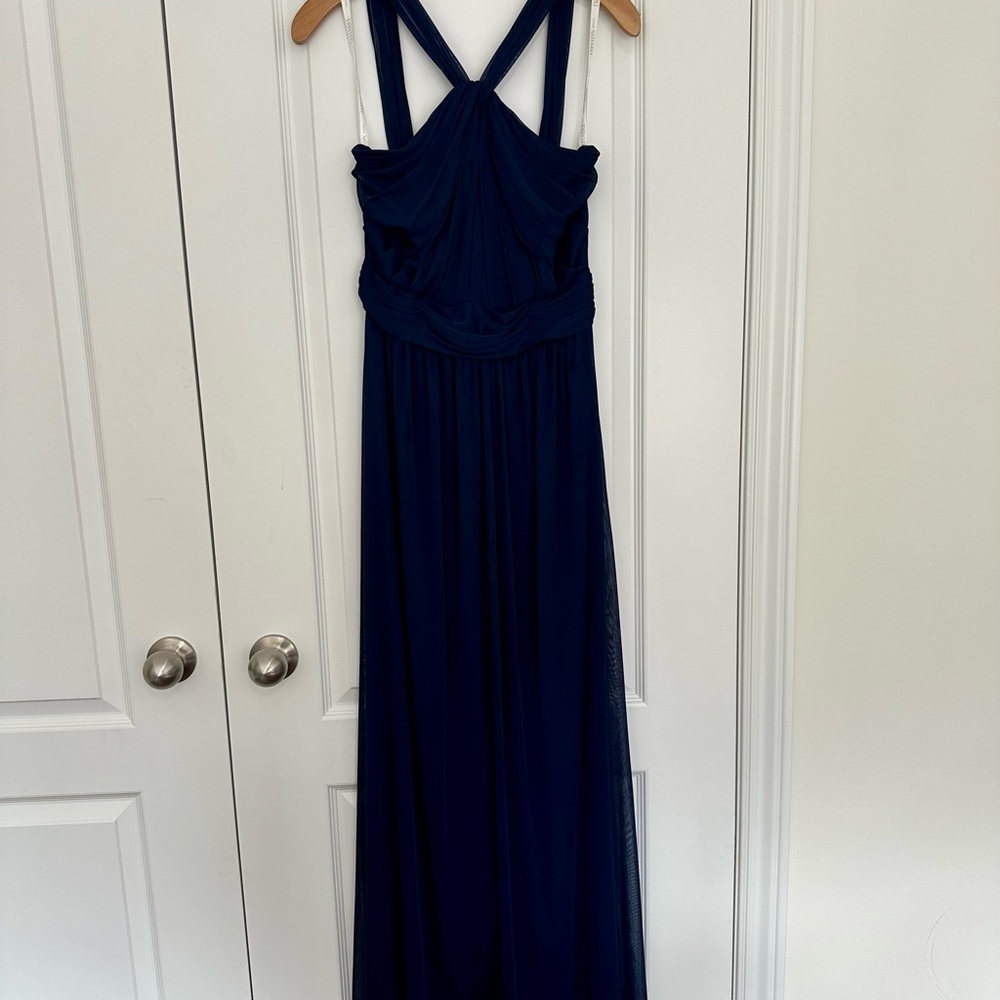 David's Bridal Navy Blue Maxi Dress